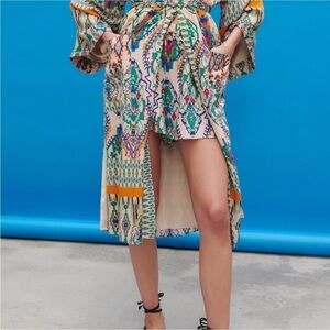 ZARA drawstring shorts paisley size xs